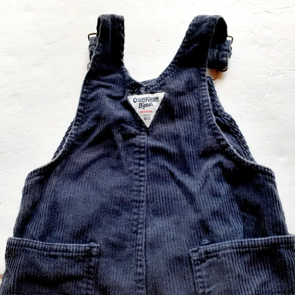 Oshkosh Boys Overalls Corduroy Navy Blue 18 Months